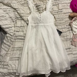 LuLu’s white skater flowy dress size Medium